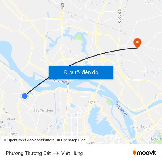 Phường Thượng Cát to Việt Hùng map