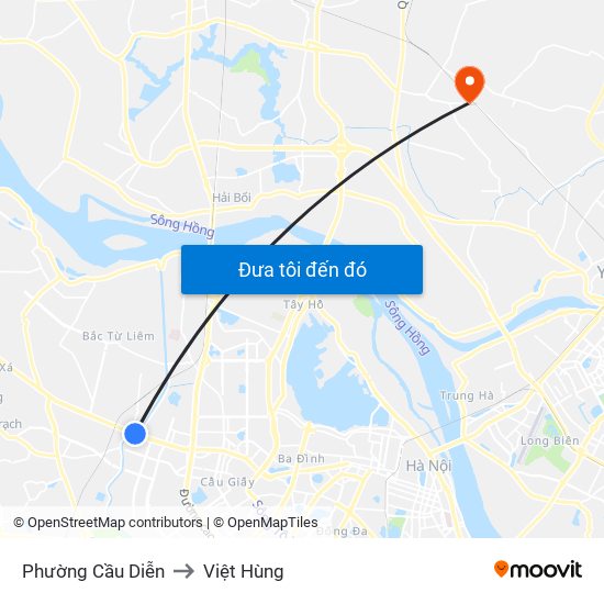 Phường Cầu Diễn to Việt Hùng map