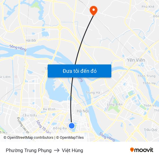 Phường Trung Phụng to Việt Hùng map