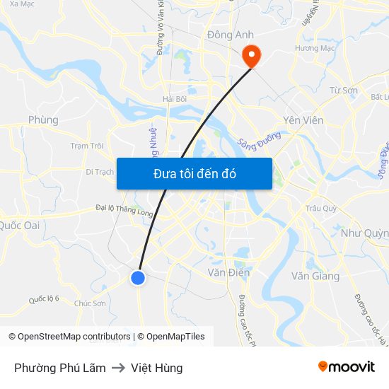 Phường Phú Lãm to Việt Hùng map