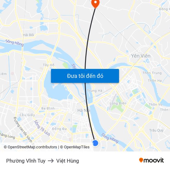 Phường Vĩnh Tuy to Việt Hùng map