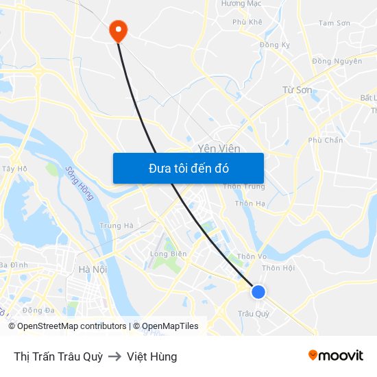 Thị Trấn Trâu Quỳ to Việt Hùng map