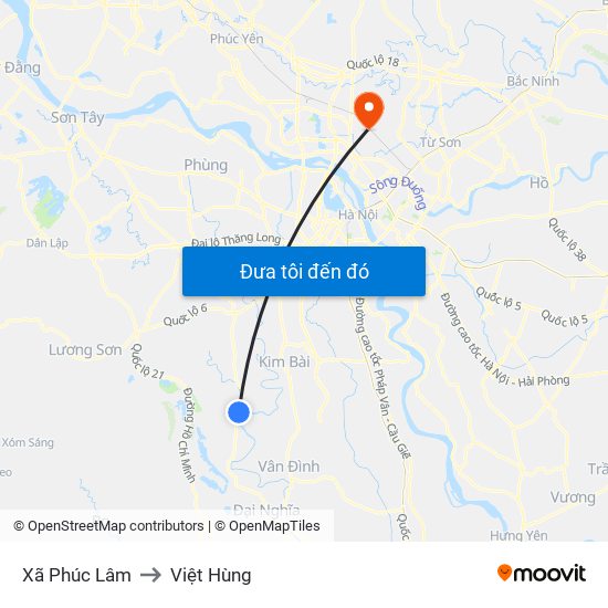 Xã Phúc Lâm to Việt Hùng map