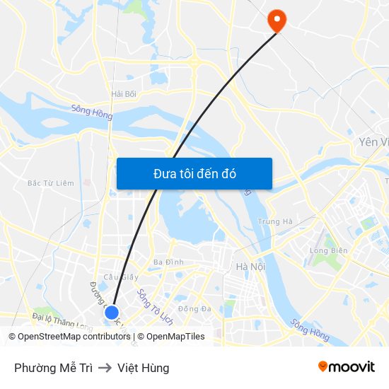 Phường Mễ Trì to Việt Hùng map