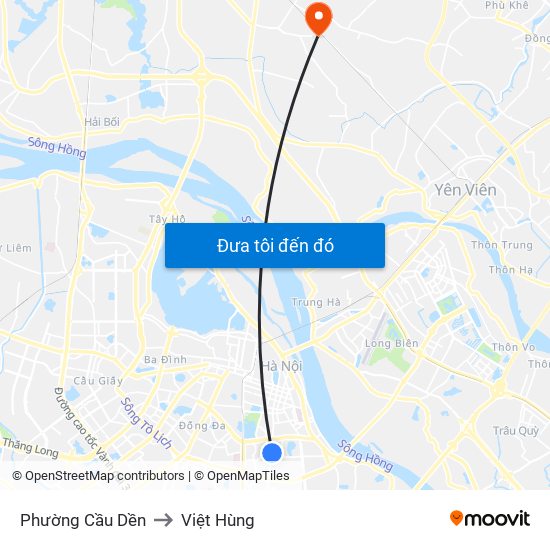 Phường Cầu Dền to Việt Hùng map