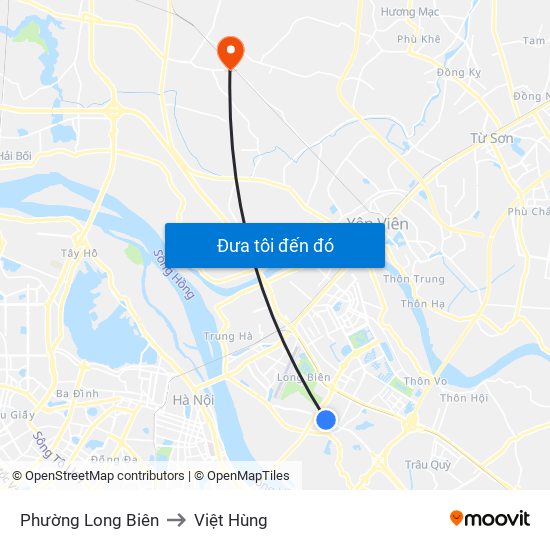 Phường Long Biên to Việt Hùng map