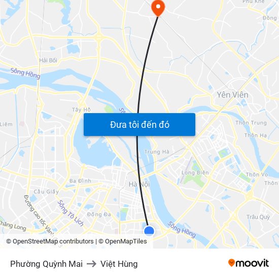 Phường Quỳnh Mai to Việt Hùng map