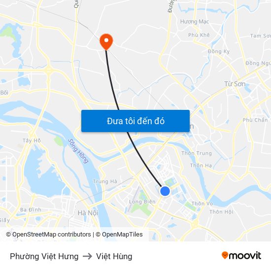 Phường Việt Hưng to Việt Hùng map