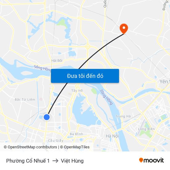 Phường Cổ Nhuế 1 to Việt Hùng map