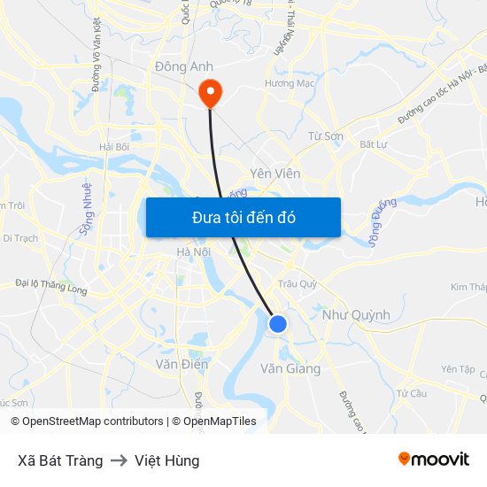 Xã Bát Tràng to Việt Hùng map