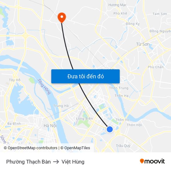 Phường Thạch Bàn to Việt Hùng map