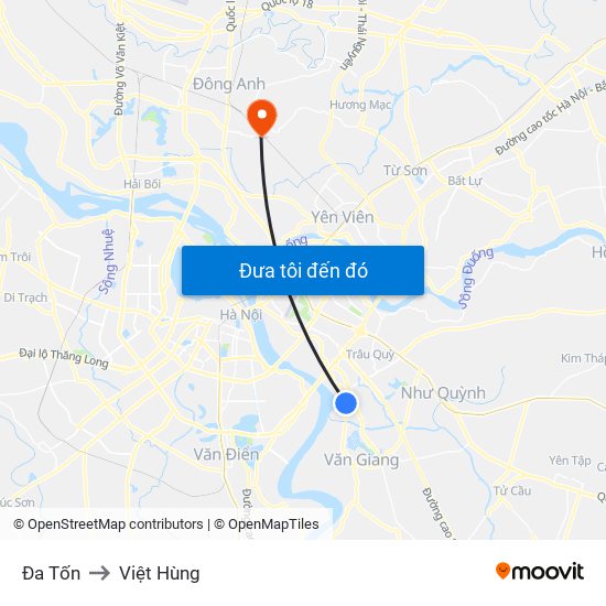 Đa Tốn to Việt Hùng map