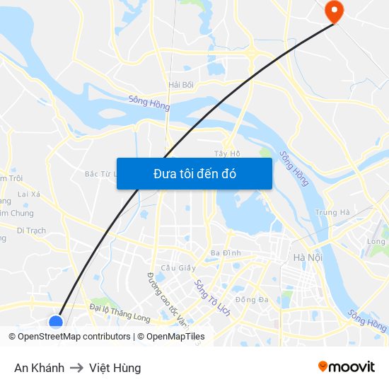 An Khánh to Việt Hùng map