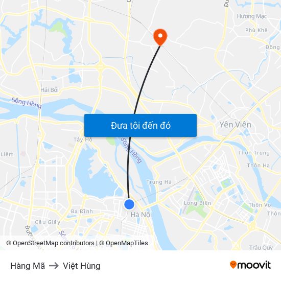 Hàng Mã to Việt Hùng map