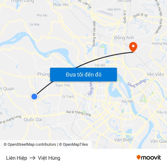 Liên Hiệp to Việt Hùng map