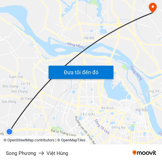 Song Phương to Việt Hùng map
