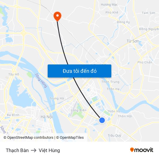 Thạch Bàn to Việt Hùng map