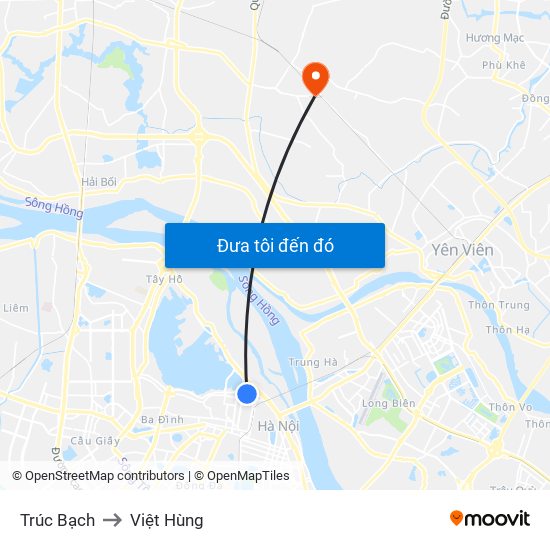 Trúc Bạch to Việt Hùng map