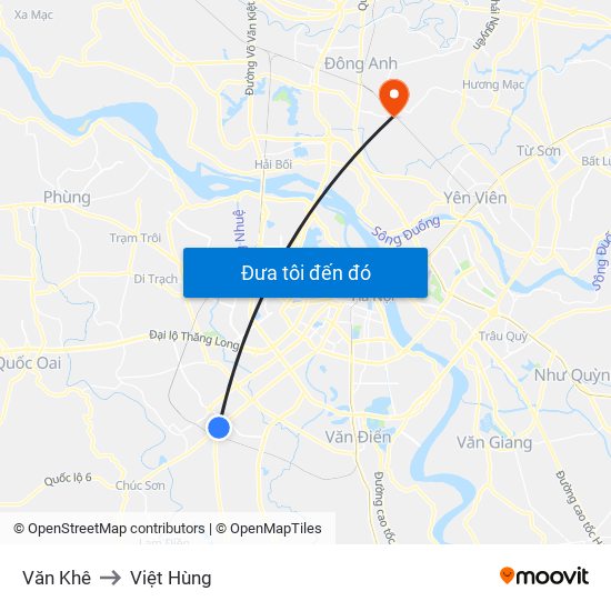 Văn Khê to Việt Hùng map