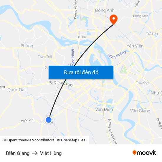 Biên Giang to Việt Hùng map