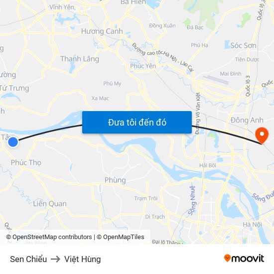 Sen Chiểu to Việt Hùng map