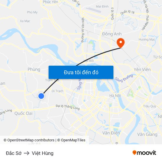 Đắc Sở to Việt Hùng map