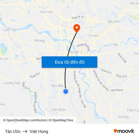 Tân Ước to Việt Hùng map