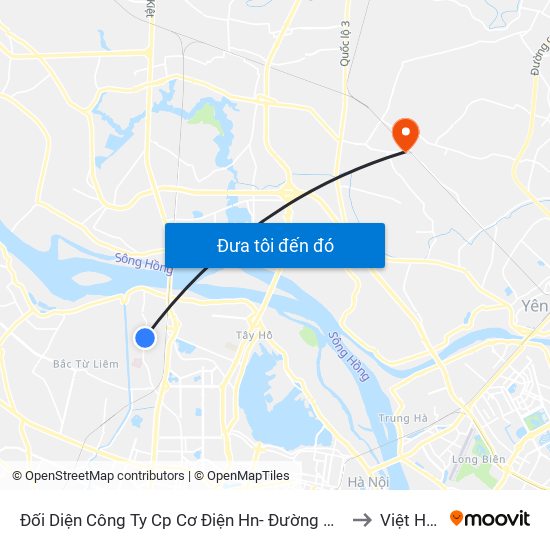 Đối Diện Công Ty Cp Cơ Điện Hn- Đường Đức Thắng to Việt Hùng map
