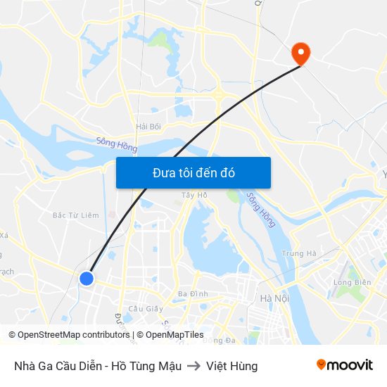 Nhà Ga Cầu Diễn - Hồ Tùng Mậu to Việt Hùng map