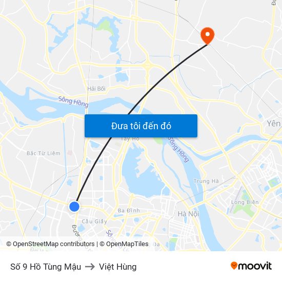 Số 9 Hồ Tùng Mậu to Việt Hùng map