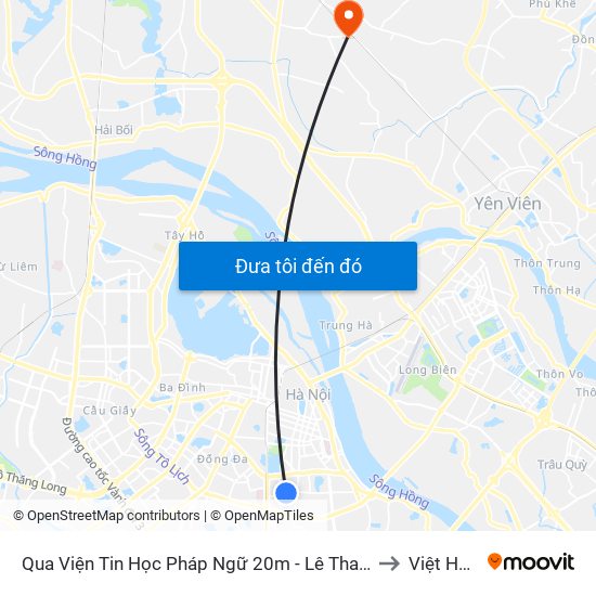 Qua Viện Tin Học Pháp Ngữ 20m - Lê Thanh Nghị to Việt Hùng map