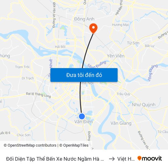 Đối Diện Tập Thể Bến Xe Nước Ngầm Hà Nội - Ngọc Hồi to Việt Hùng map