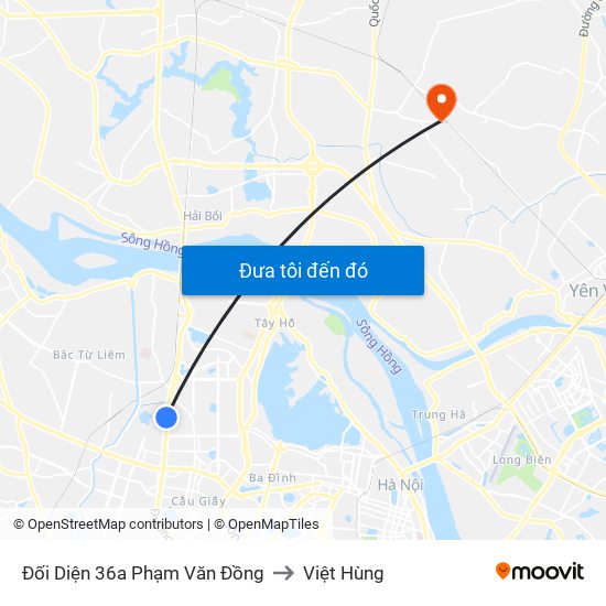 Đối Diện 36a Phạm Văn Đồng to Việt Hùng map