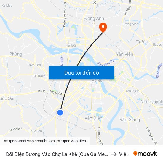 Đối Diện Đường Vào Chợ La Khê (Qua Ga Metro La Khê) - 405 Quang Trung (Hà Đông) to Việt Hùng map