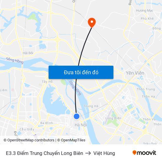 E3.3 Điểm Trung Chuyển Long Biên to Việt Hùng map