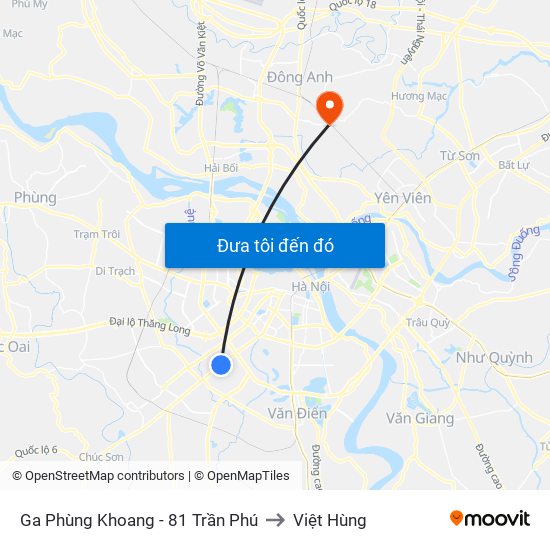 Ga Phùng Khoang - 81 Trần Phú to Việt Hùng map