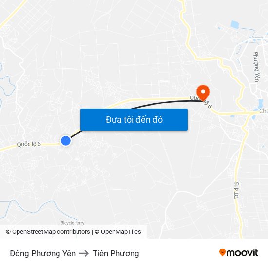 Đông Phương Yên to Tiên Phương map