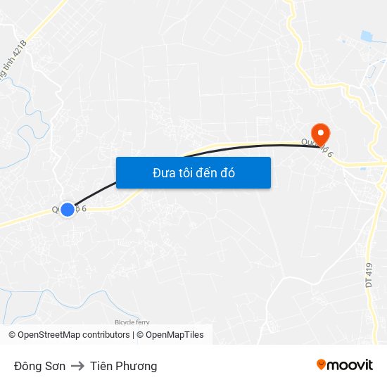 Đông Sơn to Tiên Phương map