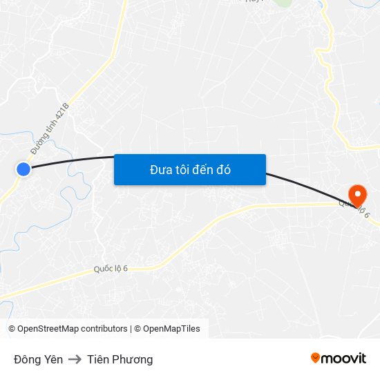 Đông Yên to Tiên Phương map