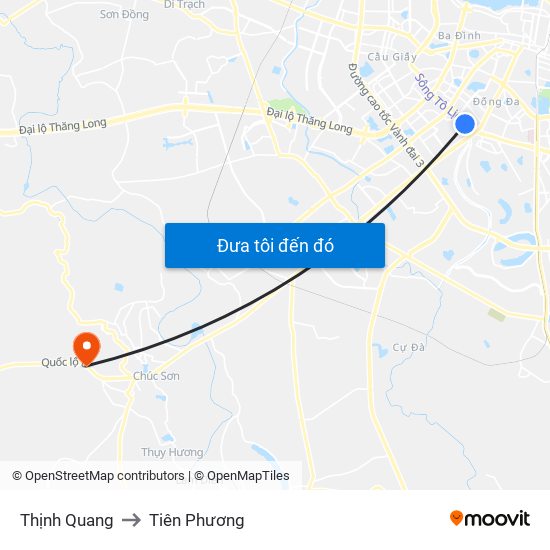 Thịnh Quang to Tiên Phương map