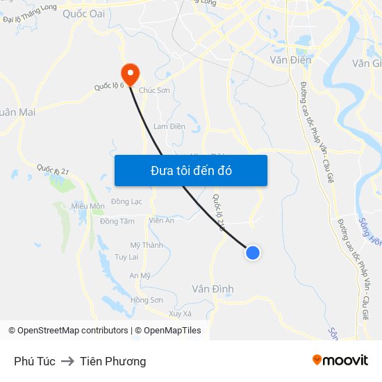 Phú Túc to Tiên Phương map