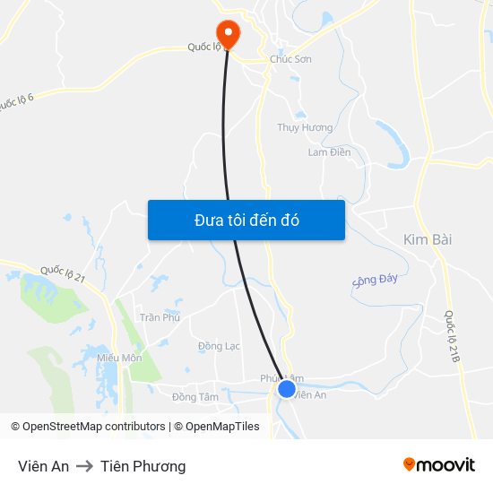 Viên An to Tiên Phương map
