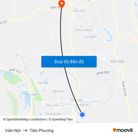 Viên Nội to Tiên Phương map