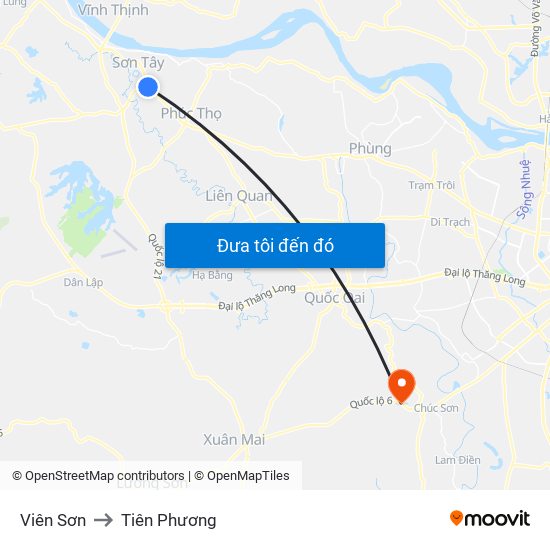 Viên Sơn to Tiên Phương map