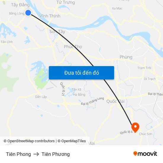Tiên Phong to Tiên Phương map