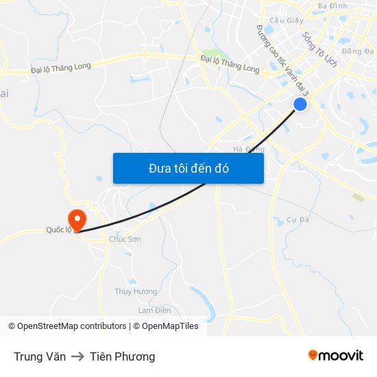 Trung Văn to Tiên Phương map