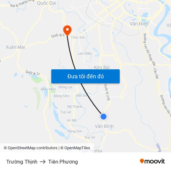 Trường Thịnh to Tiên Phương map