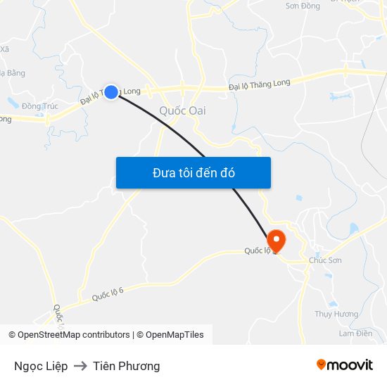 Ngọc Liệp to Tiên Phương map