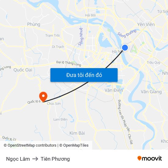 Ngọc Lâm to Tiên Phương map