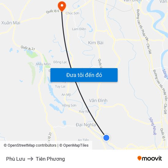 Phù Lưu to Tiên Phương map